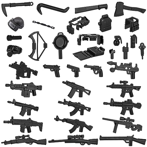 HIMIRICH 38 Pcs WW2 Military Weapons Pack Soldier Style Weapon Accessories, Army Gun Sets Toys Compatible with Classic Building Blocks for Children...