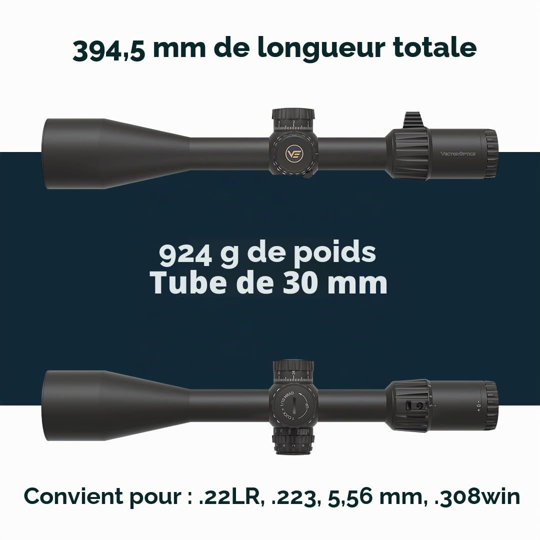 Vector Optics SCFF-66 Taurus 5-30x56 Genii MIL Lunette de visée pour sport, airsoft et chasse