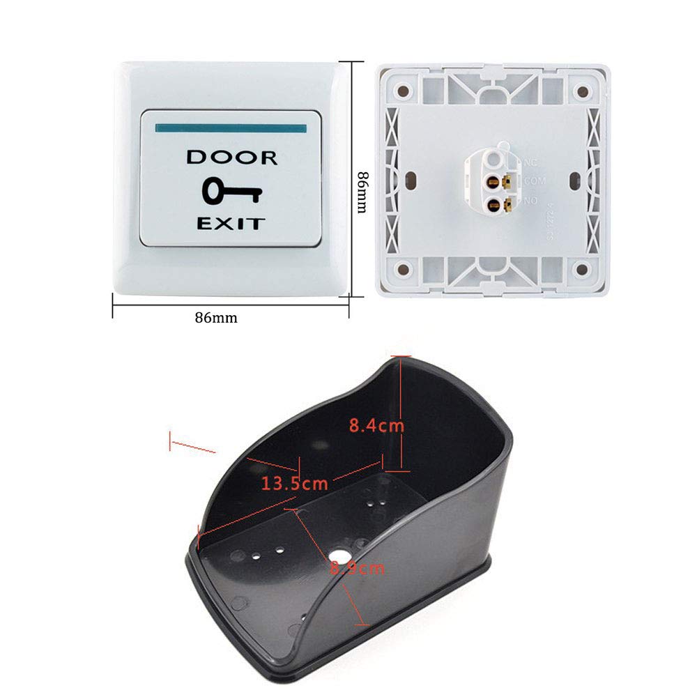YAVIS RFID Metall Codeschloss Türöffner Tastatur Zugangskontrolle System Kit Set 125 kHz EM Kartenleser Weigang 26 + Wasserdichter Regen Cover + Netzteil + Exit-Taste + 10 RFID ID Schlüsselanhänger