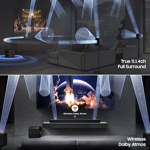 Image of Samsung 756 W True 11.1.4 ch Full Surround Soundbar with Wireless Dolby Atmos | Center-Up-Side-Front Wide-firing Speakers | Alexa | Wi-Fi | HDMI ARC | Optical In | Bluetooth (HW-Q990F /XL, Titan Black)