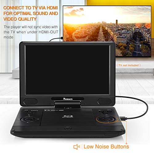 NAVISKAUTO 12 inch Portable Blu Ray DVD Player Support HDMI Out MP4 1080P Dolby Audio Sync Screen - Thumbnail 7