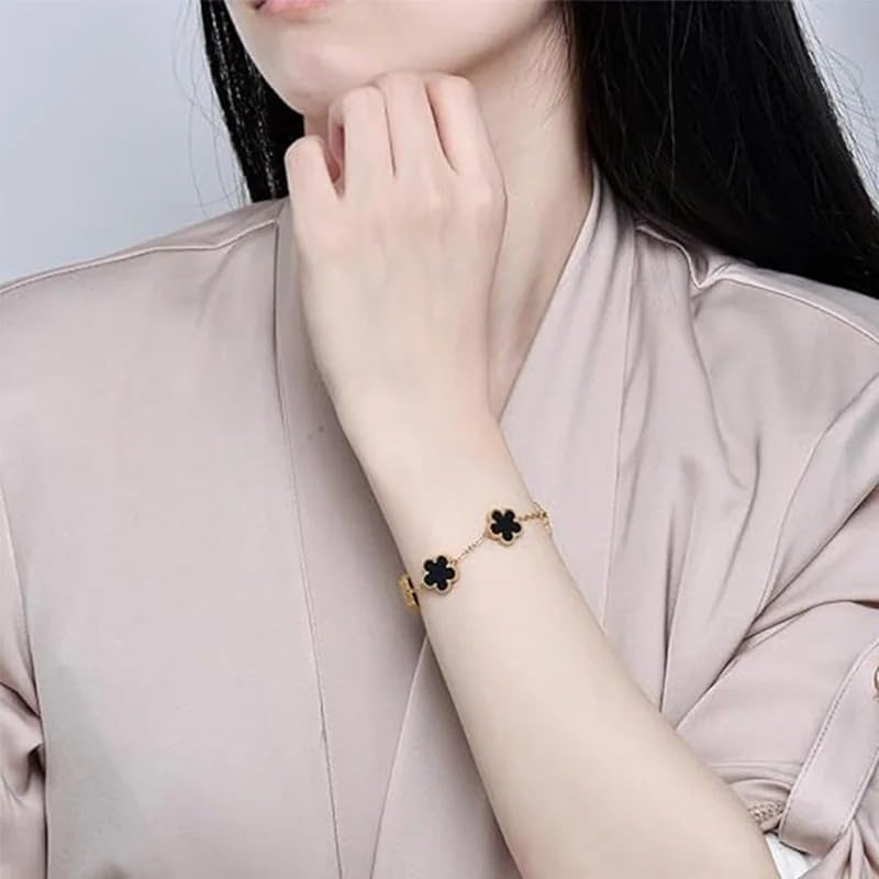 18K Gold Plated Clover Bracelets For Women, Four Leaf Clover Bracelet Lucky Birthday gift bracelet Jewelry Gifts Jewelry Gifts Trendy2