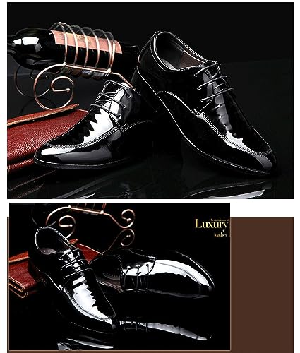 Men's Dress Shoes Casual Oxford Lace-up Shoes Office Business Formal Shoes Fashion Patent Leather Shoes2