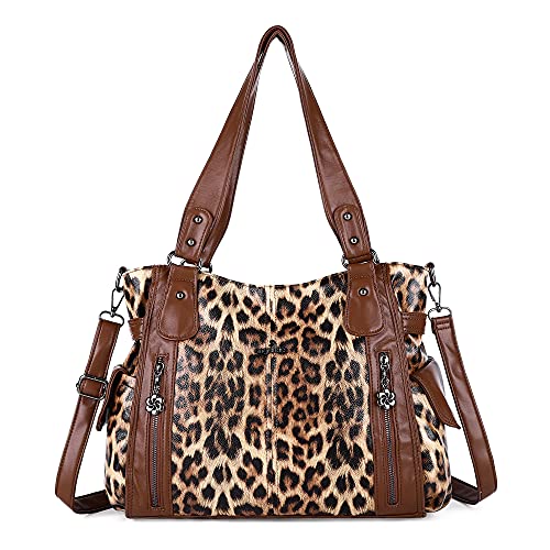 Image of Angel Kiss Handbags for Womens Top-Handle Hobo Purse Roomy Casual Shoulder Bags PU Tote Satchel Purse for Women