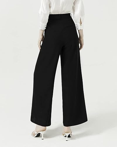 Miniatura 4 de Vien Tran Pantalones de trabajo de cintura alta de los años 70, estilo palazzo para oficina, casual, negocios, mujeres