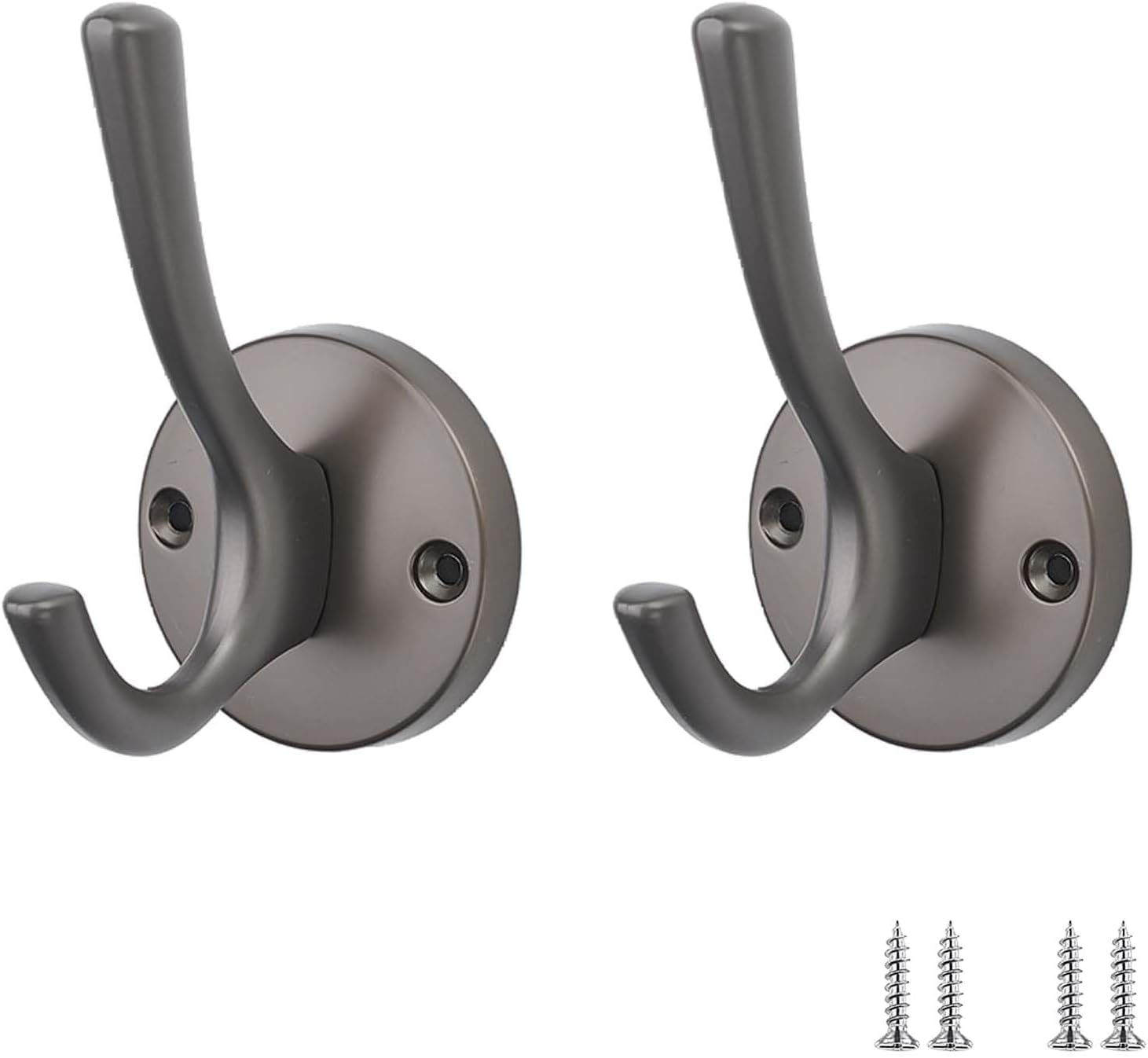 Paqwtyb Gray Hooks, 2 Pack Metal Single Hook Wall-Mounted Coat