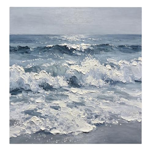 Tableau abstrait vagues de l'océan pour décorer un salon moderne chic