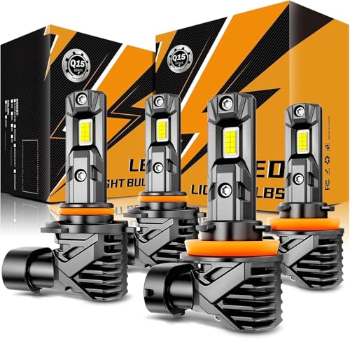 Image of Auxbeam Q15 Series 9005 H11 Fog Lights HB3 H11 Powersports Lights 36000LM | 500% brightness, built in copper tube, all in one metal, fanless, quiet, cordless, plug and play, 6500k white, sharp beam