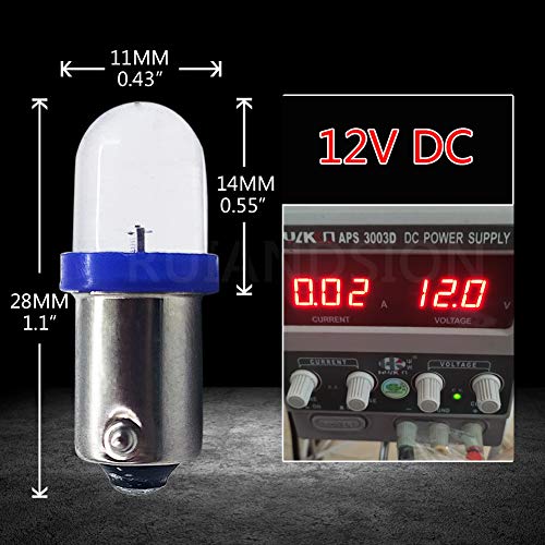 Ruiandsion 2Pcs Ba9S Led Bulbs Blue 12V 1895 1891 53 57 Led Bulb 47830 64111 3893 Led Light Bulbs For Car Interior Dome Map License Plate Glove Box Lights #TOP3