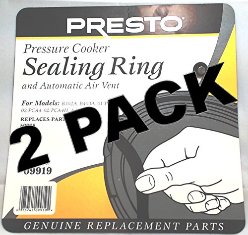 2 Pk, Presto Pressure Cooker Sealing Ring Gasket, 09919
