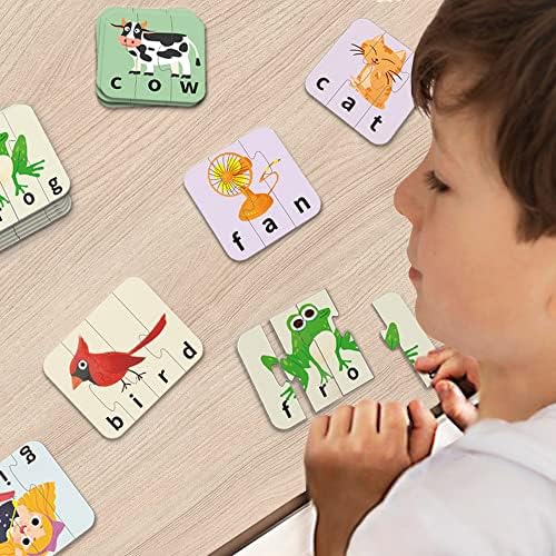 Paper Master Words Spelling Matching Puzzles with Matching Images, Self-Correcting Spelling Jigsaw Puzzles Matching Games for Toddlers, Perfect for Preschool Learning 6 51NTaLJqGoL. AC
