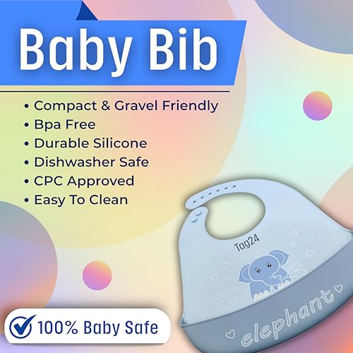 Image of Baby Bib for Feeding and Weaning Babies and Toddlers | Waterproof, Washable, Reusable | Adjustable Neckline with Buttons | Easy to Clean and Non-Messy Design