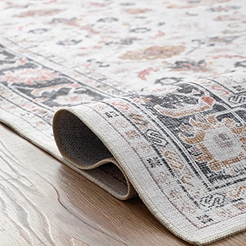 TOPICK Rug 90x150cm Entrance Door mat Vintage Taupe Grey Washable Rug Non Slip Lightweight Carept for Living Room Bedroom Bathroom - Image 4