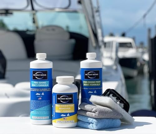 GelCoat Revive Deluxe Kit – Ultimate Fiberglass Restoration for Boats – Removes Oxidation, Restores Deep Shine & Shields Against Damage - Complete Kit to Bring Your Boat Back to Like-New Condition!