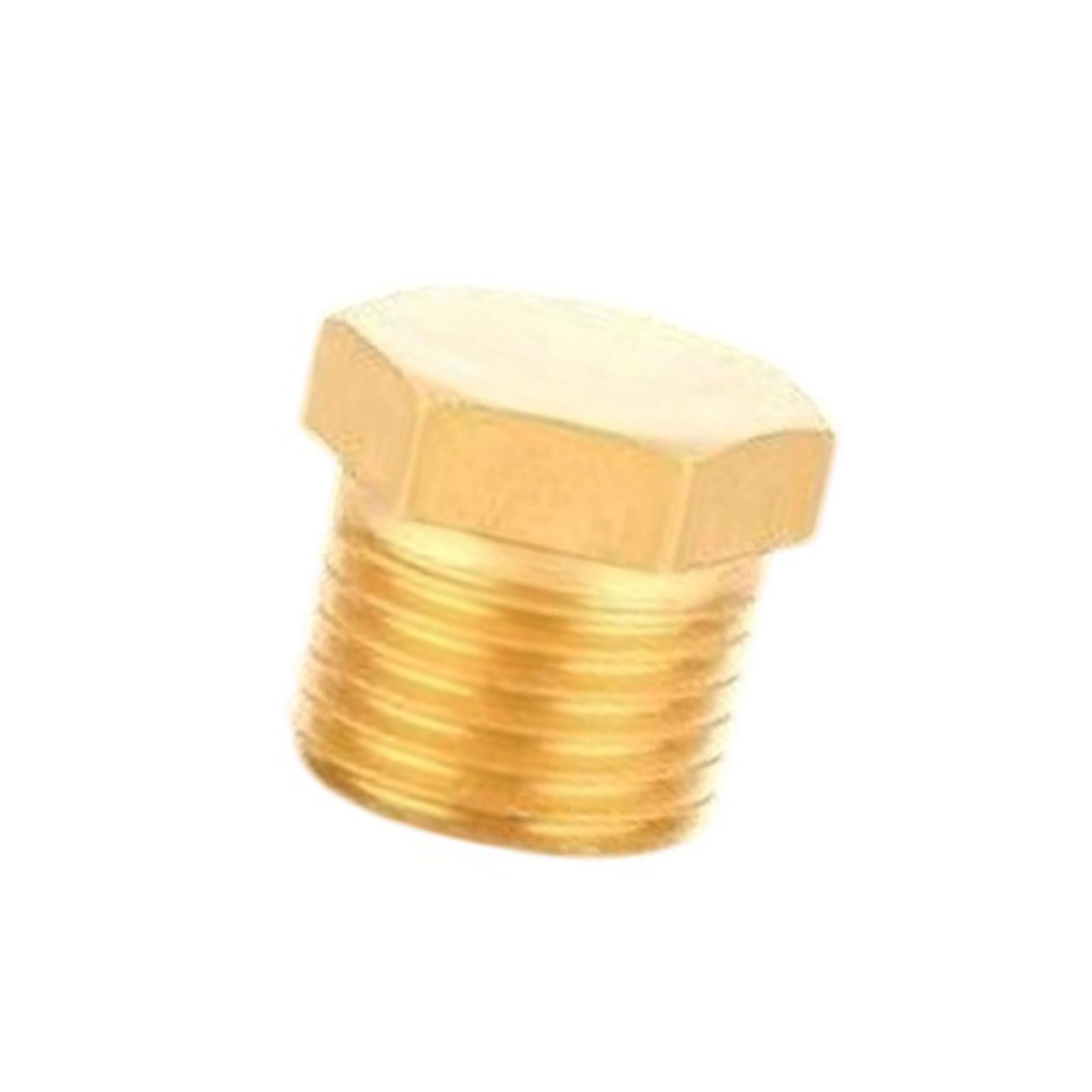 Msioytog Men's 1/8 Brass Hexagonal End Caps Plug Pipe Plumbing Fitting Adapters Thread Coupler Connector Universals Pipe Fitting Plumbing Adapters