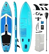 Inflatable Stand Up Paddle Board – Durable SUP with Adjustable Paddle,Dual Action Pump, Carry Bag...