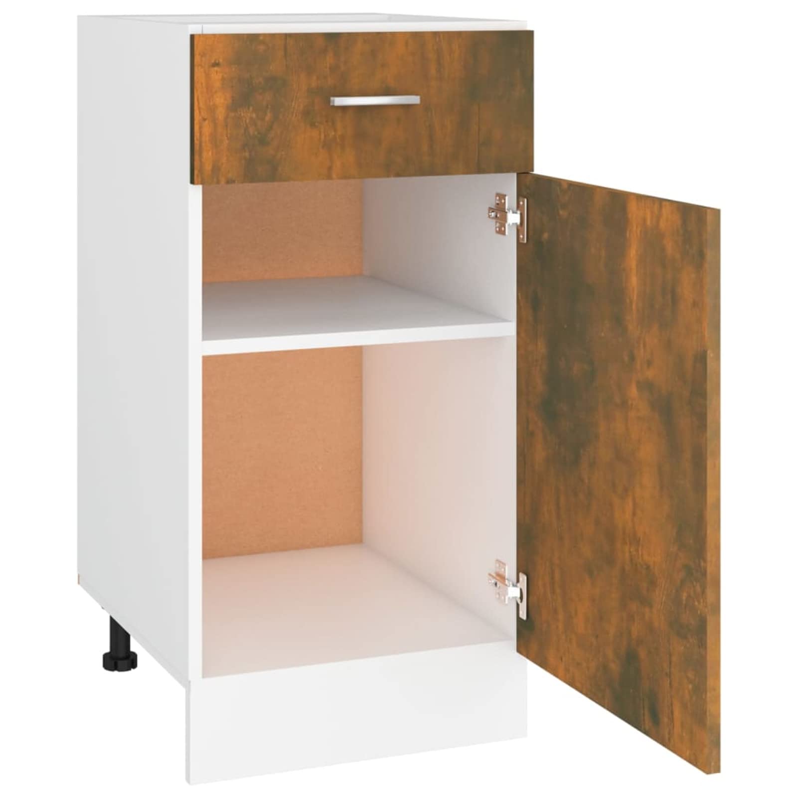 ZEYUAN Unterschrank mit Schublade Räuchereiche 40x46x81,5 cm Küchenschrank, Küchenunterschrank, Unterschrank Küche, Küchenmöbel, Miniküche, Spülschrank