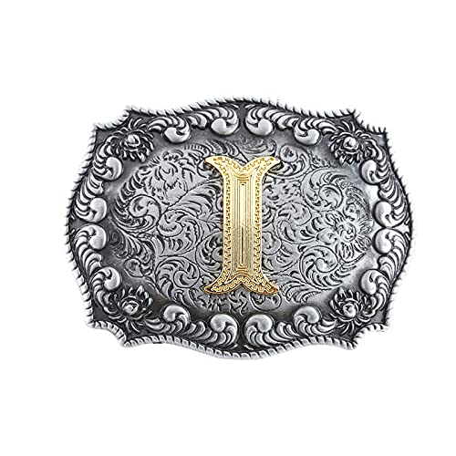 Image of HUABOLA CALYN Belt Buckle Men, Western Cowboy Rodeo Small Alphabet Letter ABCDMRJ to Z Initial Belt Buckles for Women