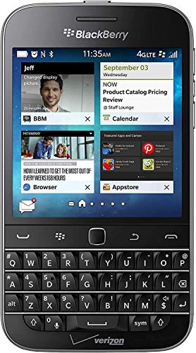 BlackBerry Classic, Black 16GB (Verizon Wireless), BlackBerry GSM 4G LTE Keyboard Smartphone - Black(Verizon Wireless) (Renewed)