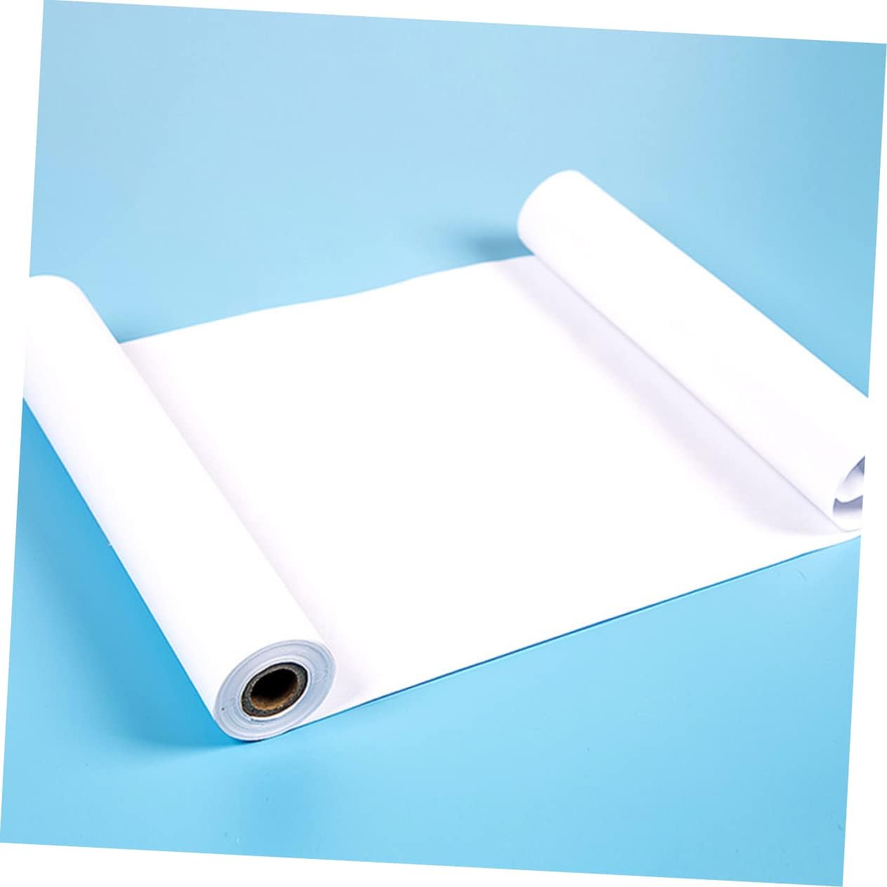 GLSTOY White Drawing Paper Roll for Boy Girl Ph Neutral Recycled Painting Paper for Craft Activities Compatible with Watercolors Crayons and More for Young Artists