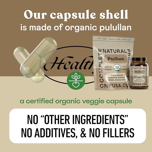 Image of CNP | Organic Psyllium Husk Capsules 660mg - Fiber Caps Colon Aid 500ct