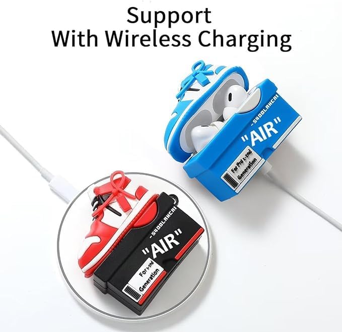 Miniatura 6 de Paquete de 2 fundas para Apple Airpods Pro 2, bonita caja de zapatos de dibujos animados, fundas protectoras de silicona suave para AirPods Pro de 2