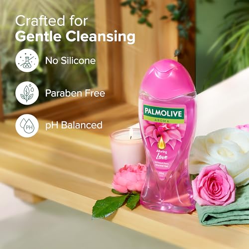 Image of Palmolive Soft Rose & Peony Aroma Alluring Love Body Wash | Mood boosting fragrance | Brightening | For youthful, hydrated skin | No paraben & silicone, pH balanced, Body Wash 250ml