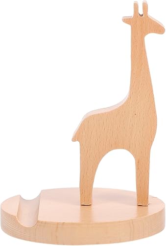 Soporte de teléfono celular Soporte de teléfono de jirafa de madera Soporte de escritorio para teléfono inteligente para oficina en casa