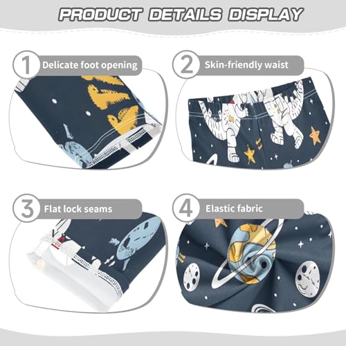 Bolaz Toddler Girls Leggings Printed Yoga Pants Leggings Astronaut Dinosaur for Kids3