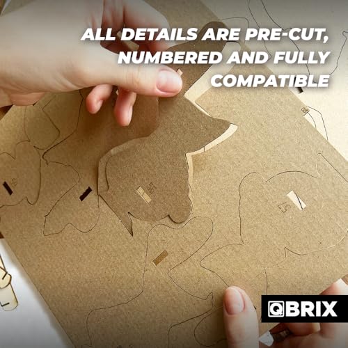 Image of QBRIX Crocodile Pen Holder 3D Puzzles for Adults, 3D Model Kit for Teens, DIY Crafts for Home Decor, Original Gift for Boys&Girls 14+, Cardboard Model Building Kit