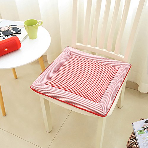 Dulplay Tatami Seat Cushioning, Chair Pads, Simple Cotton Blend Solid Thick Rectangular Dining Sponge Non Slip Washable Indoor Canvas-B 42X42Cm(17X17Inch) #TOP4