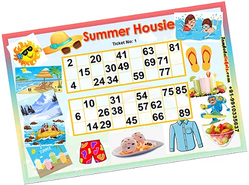 Summer Double Dhamaka Theme Bingo Housie tambola Tickets (Printed on Hard Sheet, Big Size Tickets, 48 Cards) (B099Q4WQDX) Amazon Price History, Amazon Price Tracker