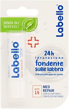 Labello Med Repair Lip Balm with Sun Protection (SPF 15) and Vitamin E for Intensive Lip Protection, Lip Balm without Mineral Oils