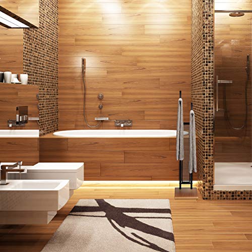 Relaxdays Handtuchständer, 2 Stangen, Handtuchhalter stehend, Badetuchhalter ohne Bohren, HBT 88 x 40 x 20 cm, schwarz