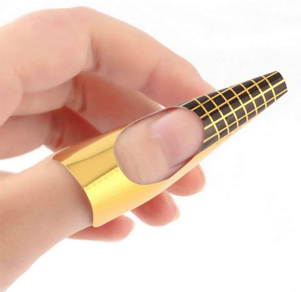 1 rotolo (500 pezzi) stencil per unghie - stencil per unghie autoadesivi stencil per unghie - stencil per modellare modellazione per nail art unghie in gel estensione per unghie artificiali (oro)