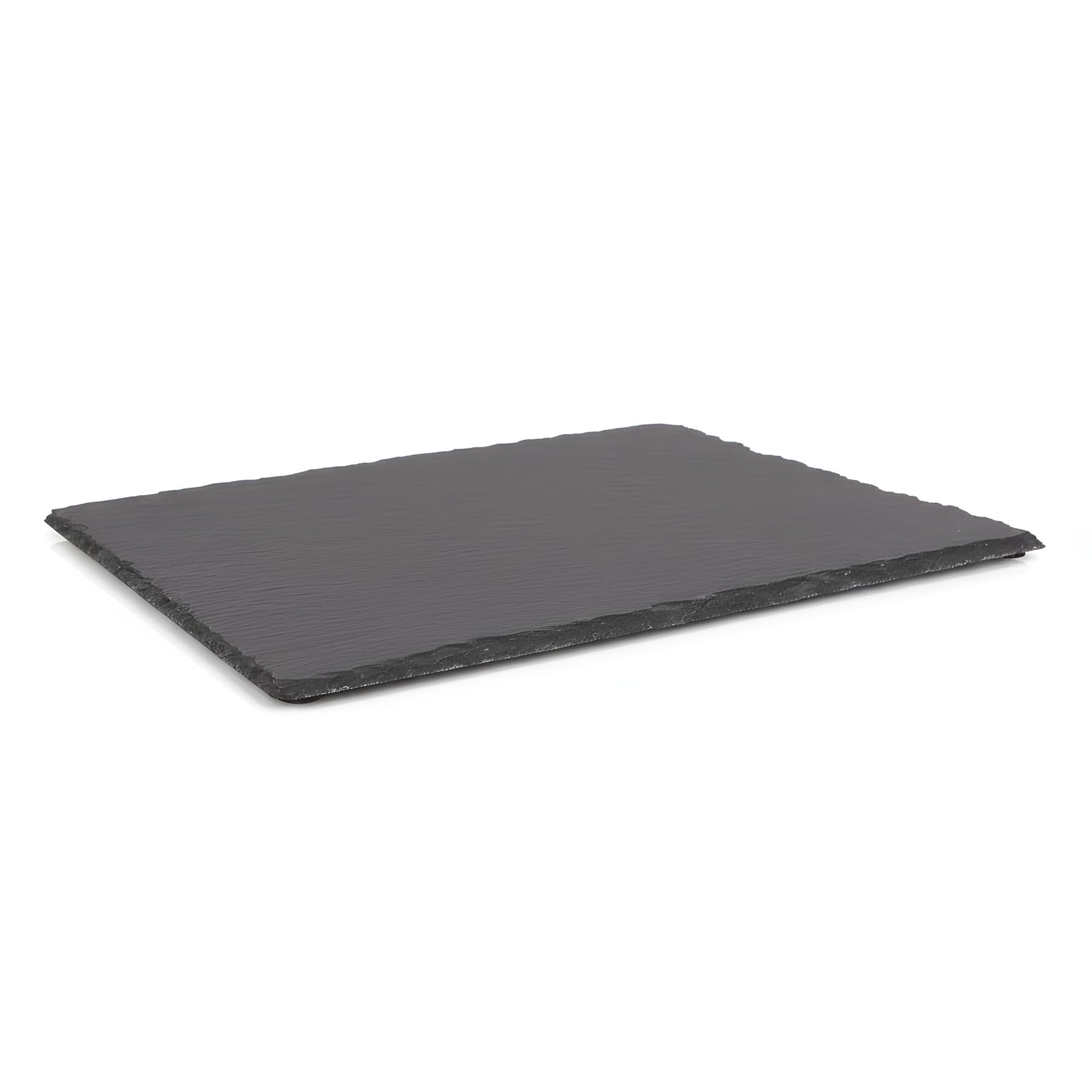 Argon Tableware Natural Slate Serving Board - 32 x 26cm - Rustic Cheese, Charcuterie & Tapas Platter with Non-Slip Feet for Home, Restaurant & Café Use