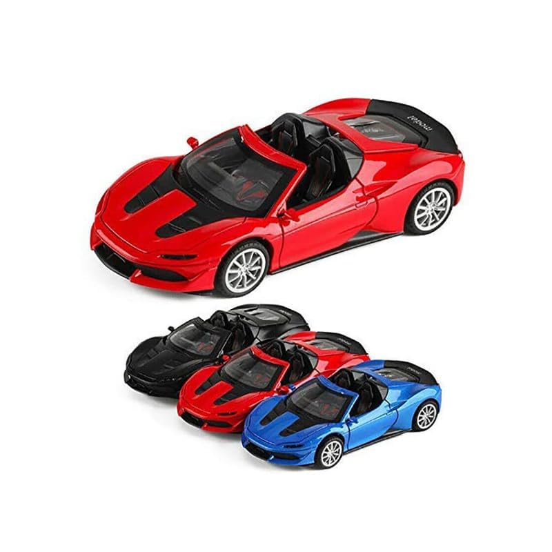 Image of New 1:32 J50 Diecast Alloy Metal Pull Back Car with Openable Doors Music Sound and Light Vehicle Toy Car for Kids Boys (Black)