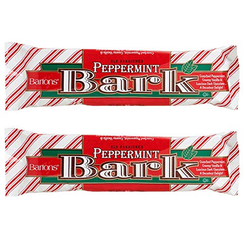 Barton's (2) Packs Old Fashioned Peppermint Bark - Crunched Peppermint, Creamy Vanilla, Luscious Dark Chocolate - Holiday/Christmas Candy Bars - 2.25 oz per bar
