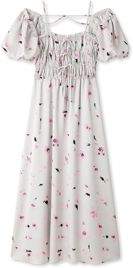 Amazon.co.jp: [リリーブラウン] 2Wayシャーリングワンピース  