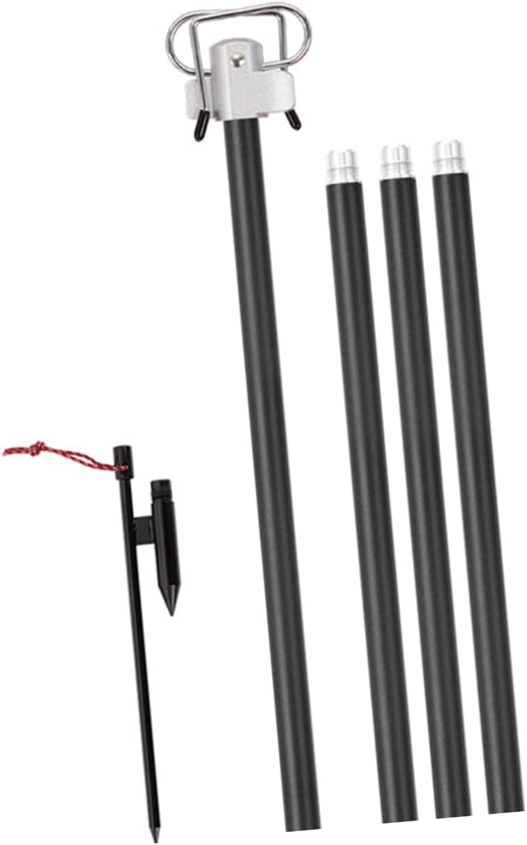 Mipcase 1set Outdoor Camping Lamp Rack Double Hook Bracket for Lanterns Strong Stability Easy Installation Suitable for Various Terrains for Camping and Outdoor Lighting