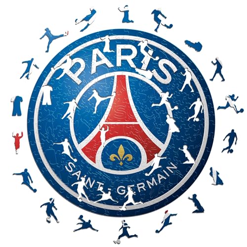 Iconic Puzzles - PSG Logo, puzzle en bois sous licence officielle, 100 % durable, cadeau pour adultes et enfants, taille M, 270 pièces