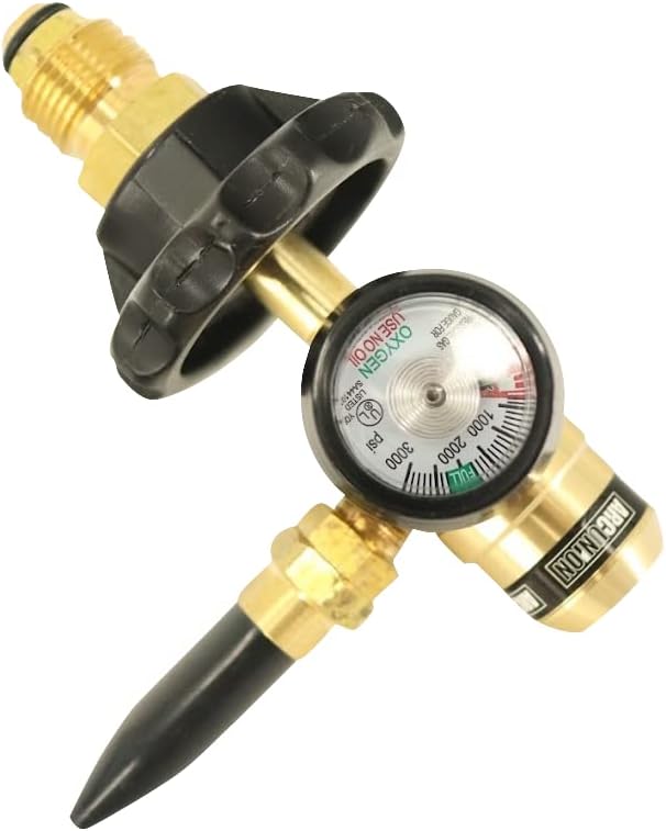 Gas Giant Arc Union Balloon Helium Tank Regulator Filler Valve for Balloons with Gauge Pkg/1