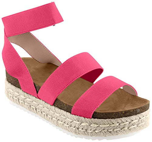 Nature Breeze Womens Kacie Closed Toe Casual Ankle Strap Sandals