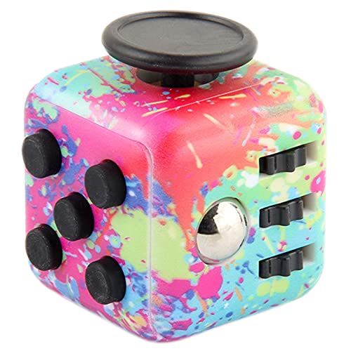 EA Fidget Cube Anxiety Cube for Pressure Relieving, Best Gift Idea of Stress Gift for Events, A Good Fidget Cube Fidget Toy for Boys,Toy for Girls, Relaxing Mini Fidget Gadget. (Splash Color)
