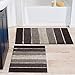 Chardin home Cordural Stripes Bath Mat, Set of 2 Bath Rugs (17 Inches x24 Inches & 21 Inches x34 Inches) | Non Slip Bathroom Rug, Machine Washable, Plush, Highly Absorbent |Brown-Beige Ombre