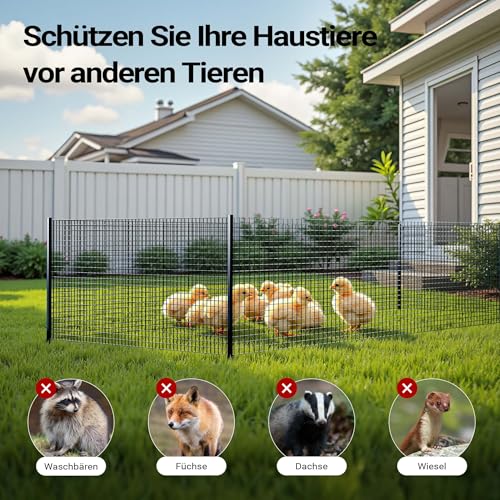 Wiltec Maschendrahtzaun Schwarz 50 cm x 5 m, 0,9 mm Stärke 12x12 mm Maschengröße, Volierendraht 4-Eck aus Stahl verzinkt, Drahtgitter, Vogeldraht