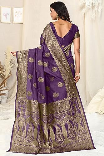 Image of MIRCHI FASHION Women Saree | Jacquard Banarasi Silk Woven Ethnic Motif Office Wear Sari