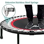 RAVS Mini Trampoline for Kids Adults 40"/48" Foldable Fitness Rebounder Kids Trampoline with 5 Levels Height Adjustable Handle Resistance Bands Indoor Workout - Image 4