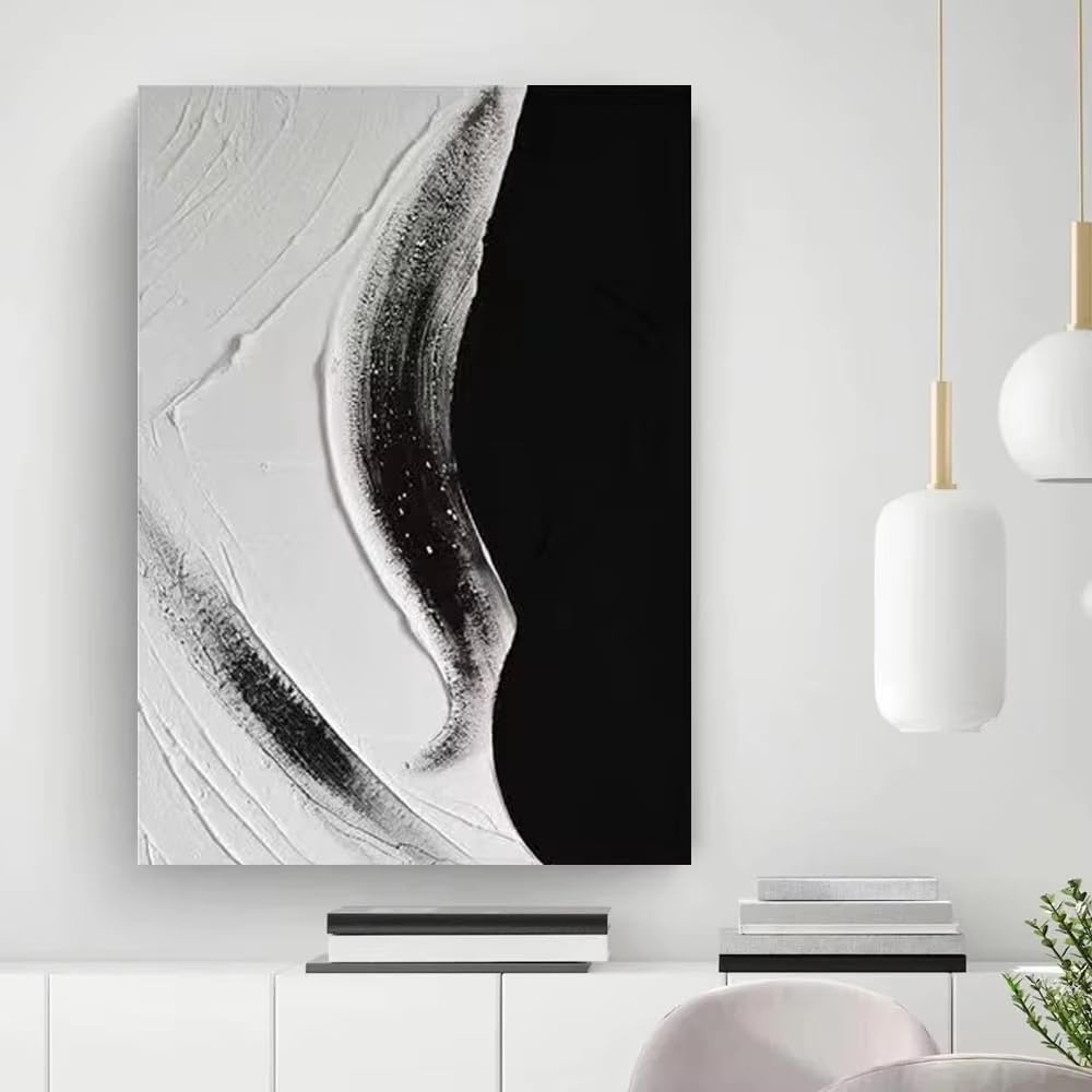AEFOUU Canvas Art Print Wall Pictures Large Decor Golden Plant Leaves Wall Poster Modern Abstract Canvas Painting for Living Room(60x80cm/24x32in/Frameless)