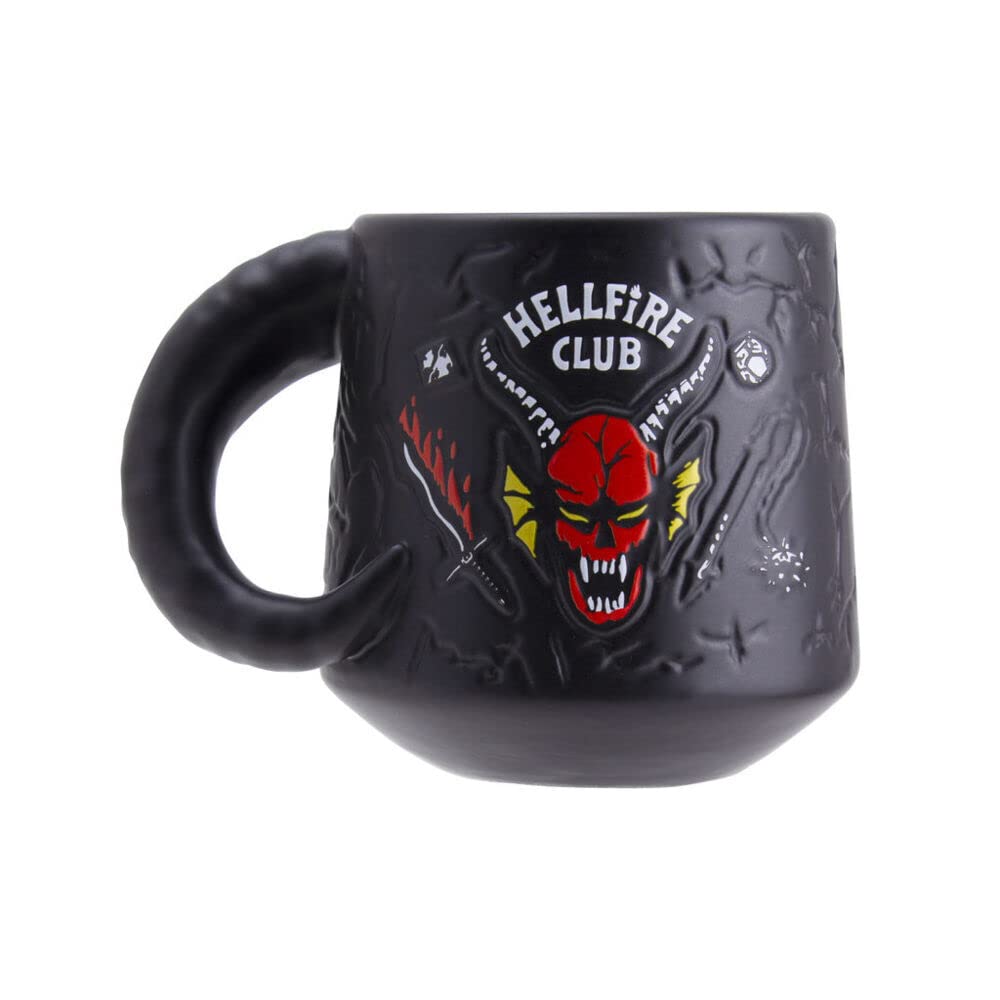 Stranger Things Hellfire Club Mug - Officially Licensed Netflix Merchandise, Demon Embossed Ceramic Coffee Mug, Gift for Fans 400ml (14 fl oz) | Paladone